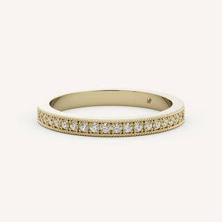 0.18 TCW Round Half Eternity Diamond Wedding Band