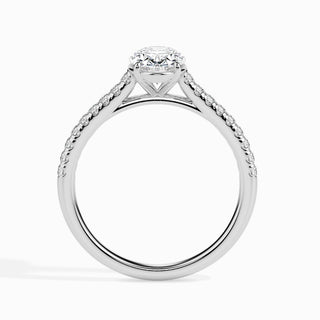 1ct Oval F- VS Diamond Pave Engagement Ring