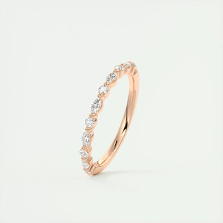 0.32 Marquise & Round Alternative Moissanite Wedding Band - violetjewels