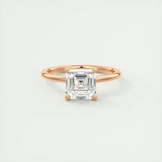 2.03 CT Asscher Cut Solitaire Moissanite Engagement Ring - violetjewels