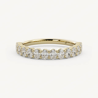 0.50 TCW Oval Half Eternity Diamond Wedding Band