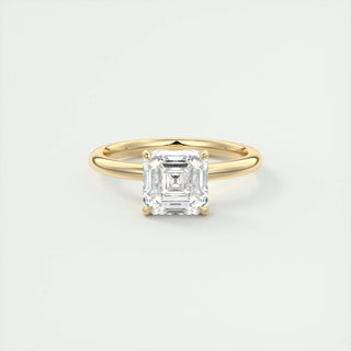 2.03 CT Asscher Cut Solitaire Moissanite Engagement Ring - violetjewels