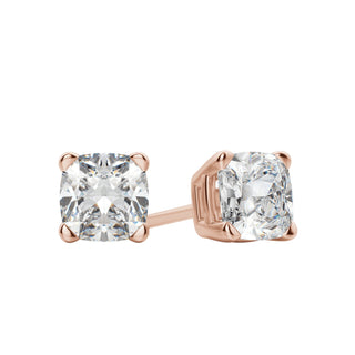 0.50-1.0 TCW Cushion Moissanite Diamond Solitaire Stud Earrings - violetjewels