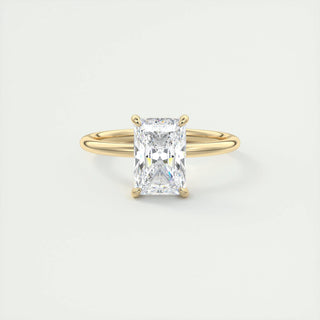 2.10 CT Radiant Hidden Halo Moissanite Engagement Ring - violetjewels