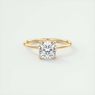 2.15 CT Cushion Hidden Halo Moissanite Engagement Ring - violetjewels