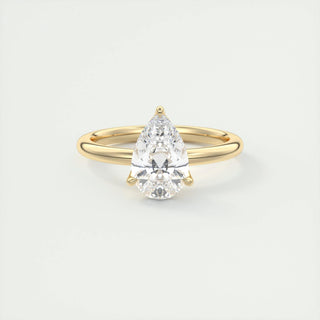 1.93 CT Pear Cut Solitaire Moissanite Engagement Ring - violetjewels