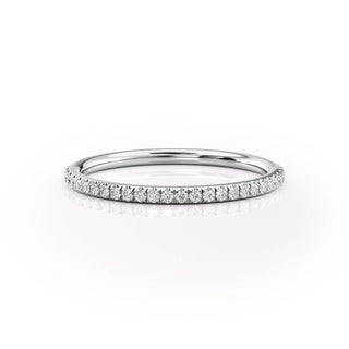 Round diamond half eternity wedding band – classic sparkle with timeless elegance