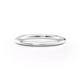 Unique wedding band with round diamonds – modern and artistic design