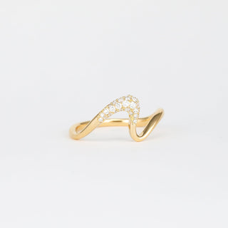 Unique Curved Stacking Round Diamonds Wedding Band