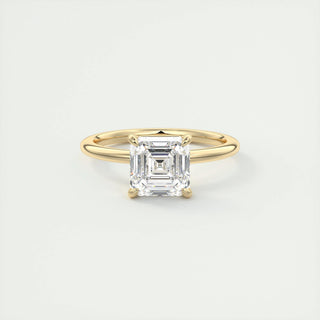 2.03 CT Asscher Cut Solitaire Moissanite Engagement Ring - violetjewels