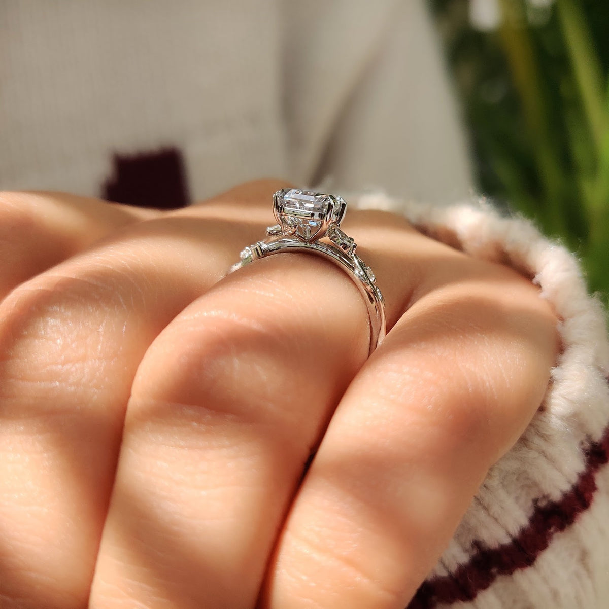 2.0 CT Coffin Diamond Majestic Nature Inspired Solitaire Engagement Ring