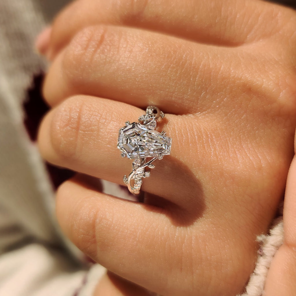 2.0 CT Coffin Diamond Majestic Nature Inspired Solitaire Engagement Ring