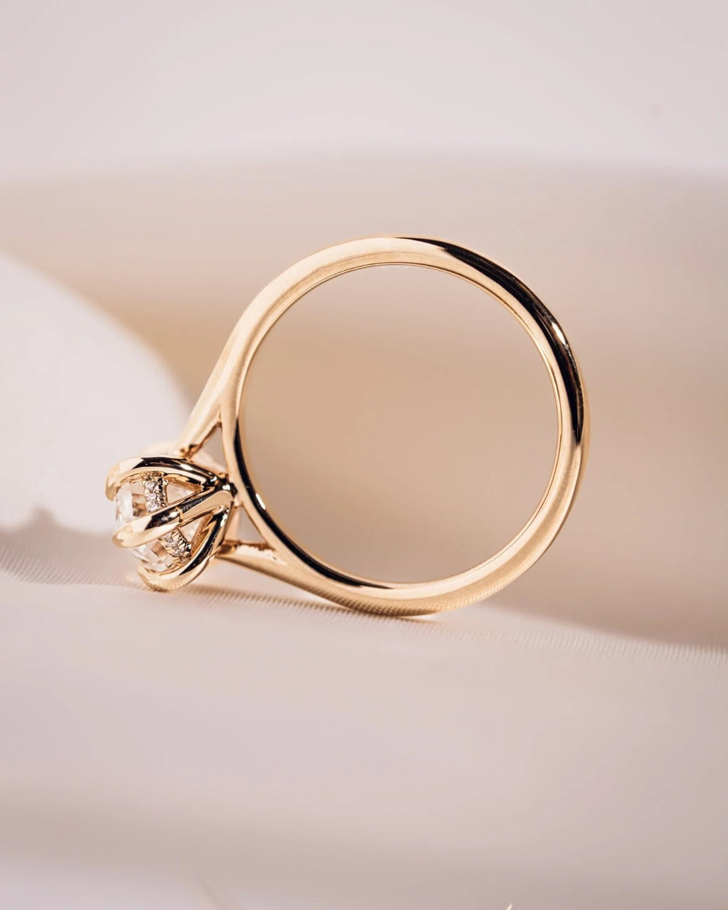 2.0 CT Elongated Hexagon Diamond Hidden Halo Cathedral Engagement Ring