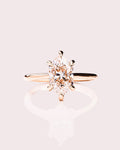 2.0 CT Elongated Hexagon Diamond Hidden Halo Cathedral Engagement Ring