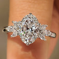 2.0 CT Oval Diamond Grace Cluster Engagement Ring