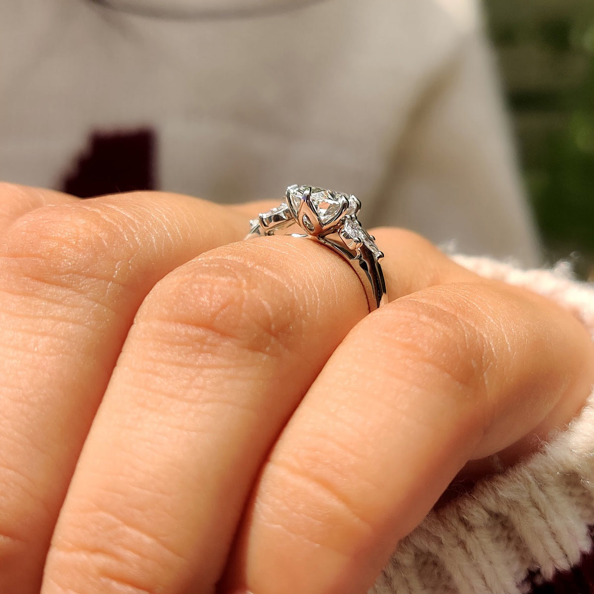 2.0 CT Oval Diamond Grace Cluster Engagement Ring
