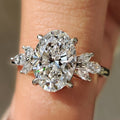 2.0 CT Oval Diamond Heirloom Cluster Engagement Ring