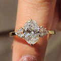 2.0 CT Oval Diamond Illuminated Cluster Engagement Ring