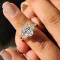 2.0 CT Oval Diamond Pinnacle Accent Three Stone Engagement Ring