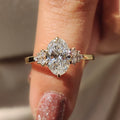 2.0 CT Oval Diamond Radiant Cluster Engagement Ring
