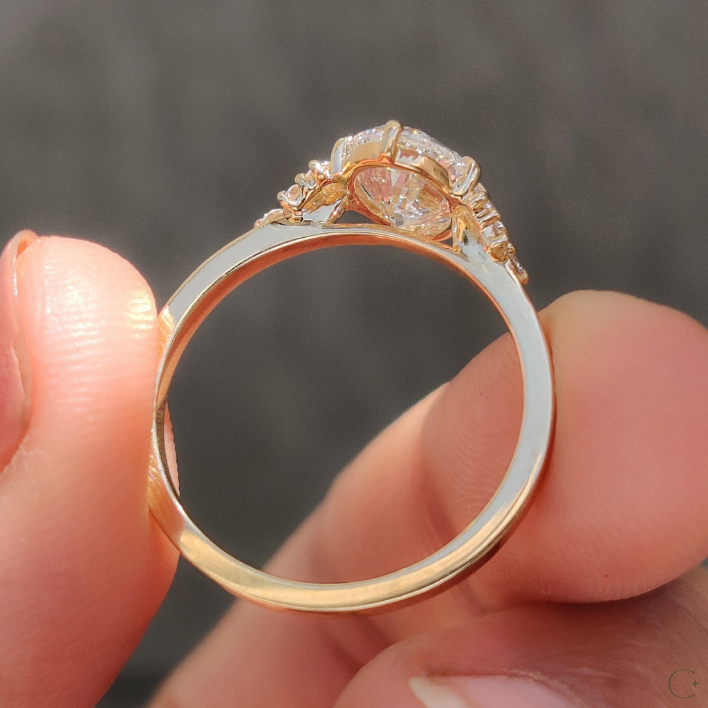 2.0 CT Oval Diamond Radiant Cluster Engagement Ring