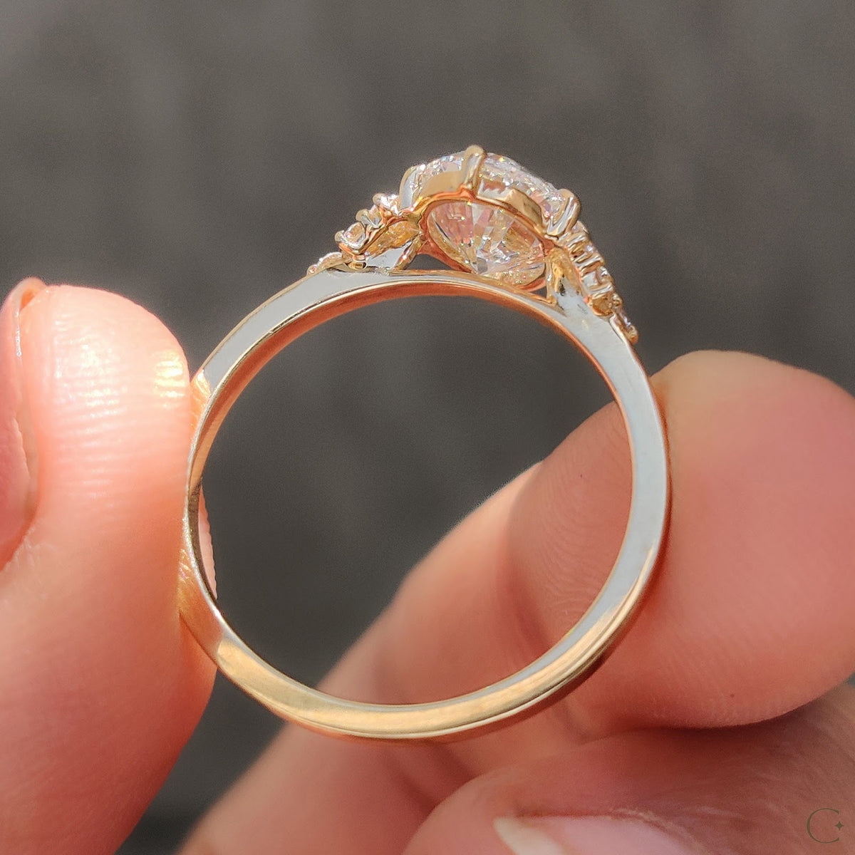 2.0 CT Oval Diamond Radiant Cluster Engagement Ring