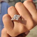 2.59 CT Asscher Diamond Botanica Hidden Halo Pavé Three Stone Engagement Ring