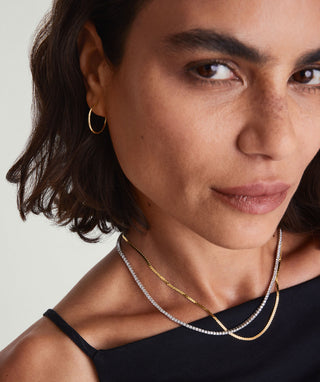 Round Lab Grown Diamond Tennis Necklace