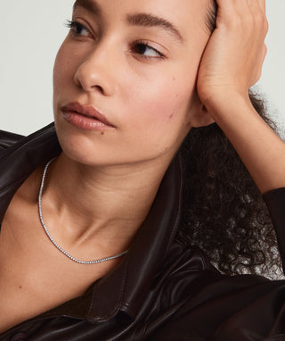Round Lab Grown Diamond Tennis Necklace