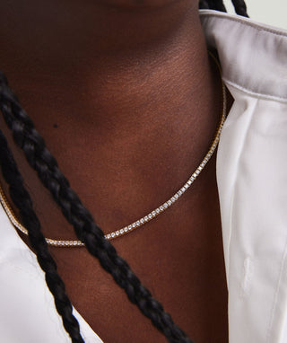 Round Lab Grown Diamond Tennis Necklace