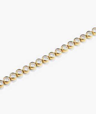 Round Cut Bezel Lab Grown Diamond Tennis Bracelet