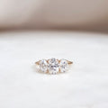1.0 CT Oval Cut Three Stone Style Moissanite Engagement Ring