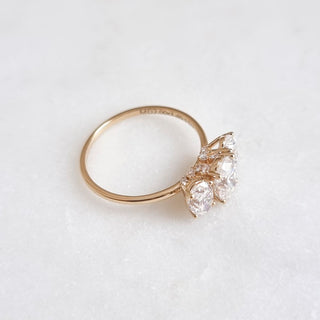 1.0 CT Oval Cut Three Stone Style Moissanite Engagement Ring
