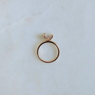 3.0 CT  Emerald Cut Hidden Halo Moissanite Engagement Ring