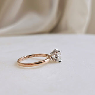 2.0 CT Cushion Cut Hidden Halo Moissanite Engagement Ring