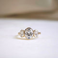 4.0 CT Oval Cut Three Stone Moissanite Engagement Ring