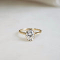 2.0 CT Oval Cut Bezel Style Moissanite Engagement Ring