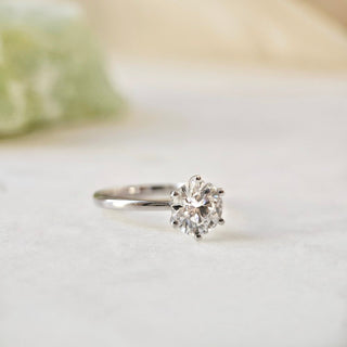2.0 CT Round Cut Solitaire Moissanite Engagement Ring