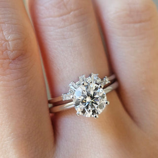 2.0 CT Round Cut Solitaire Moissanite Engagement Ring