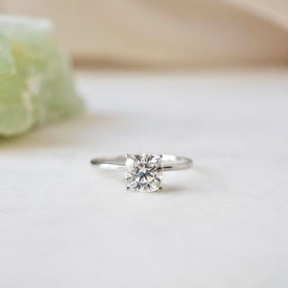 2.0 CT Cushion Cut Solitaire Moissanite Engagement Ring
