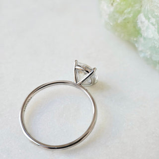 2.0 CT Cushion Cut Solitaire Moissanite Engagement Ring