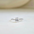 1.50 CT Oval Cut Pave Moissanite Engagement Ring