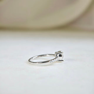 1.50 CT Oval Cut Pave Moissanite Engagement Ring