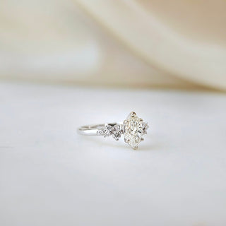 1.01 CT Marquise Cut Three Stone Moissanite Engagement Ring