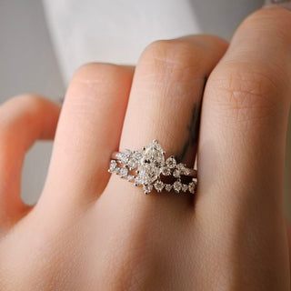 1.01 CT Marquise Cut Three Stone Moissanite Engagement Ring