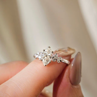 1.01 CT Marquise Cut Three Stone Moissanite Engagement Ring