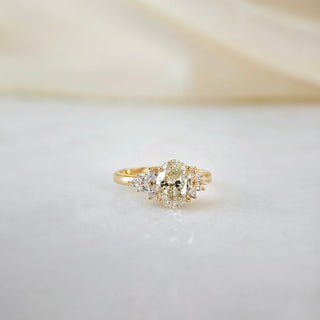 2.10 CT Oval Cut Cluster Moissanite Engagement Ring