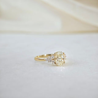 2.10 CT Oval Cut Cluster Moissanite Engagement Ring