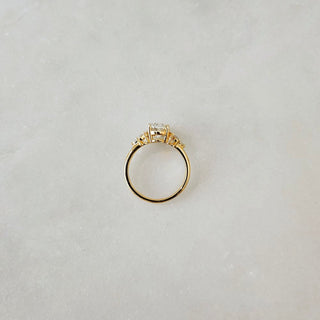 2.10 CT Oval Cut Cluster Moissanite Engagement Ring