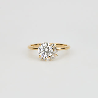 1.24 - 2.50 CT Round Lab Grown Diamond Cluster Engagement Ring
